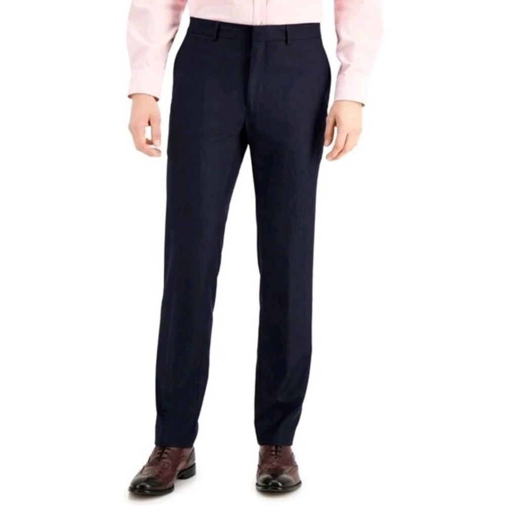 Men's Kenneth Cole Reaction Slim Fit Dress Pants size 32 /‎ 42,  Navy Blue Solid